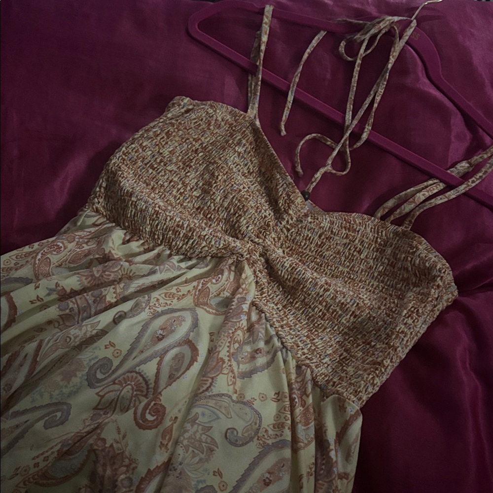 Paisley Print Smocked Dress